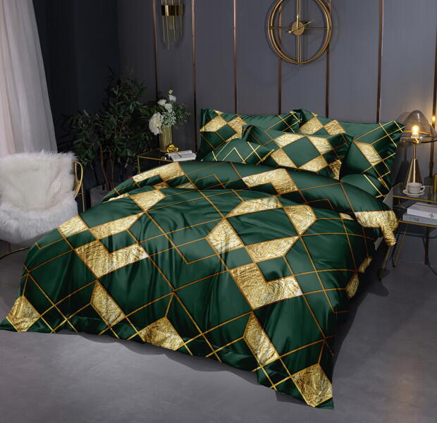 Textilomanie Lenjerie de pat din microfibra verde, ELBA Dimensiune lenjerie  de pat: 2 buc 70 x 80 cm | 160 x 200 cm (Lenjerie de pat) - Preturi