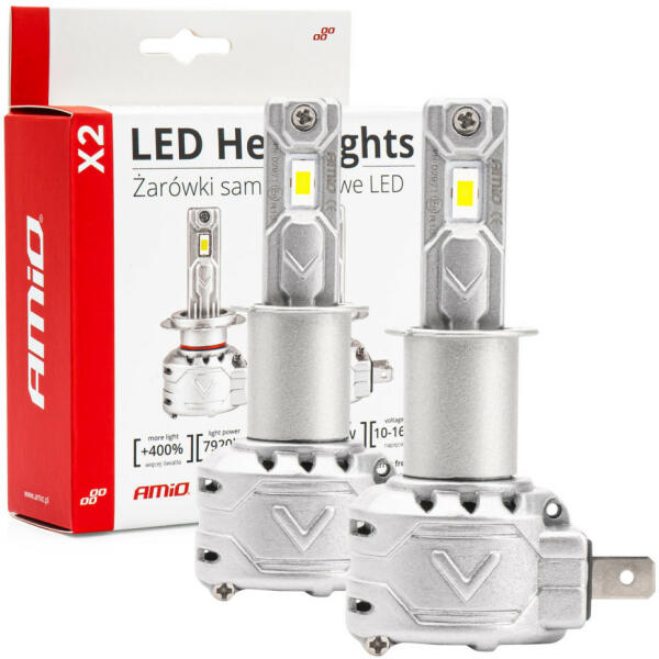 Vásárlás: AMiO LED fényszóró izzó H3 6500K X2 sorozat PRÉMIUM (02971) Autó  izzó árak összehasonlítása, LED fényszóró izzó H 3 6500 K X 2 sorozat  PRÉMIUM 02971 boltok