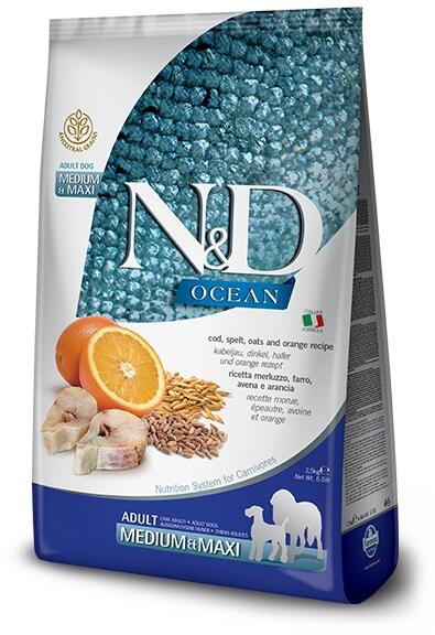 Ocean Medium & Maxi Codfish & Orange & Oats 2,5 kg