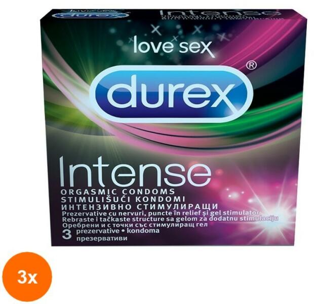 Durex Set 3 x 3 Prezervative Durex Intense Orgasmic (ROC-3xMAGT1002639TS) ( Prezervativ) - Preturi
