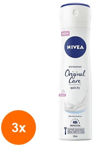Nivea Set 3 x Deodorant Spray Nivea Protect & Care, 150 ml  (ROC-3xMAG1016870TS) (Deodorant) - Preturi