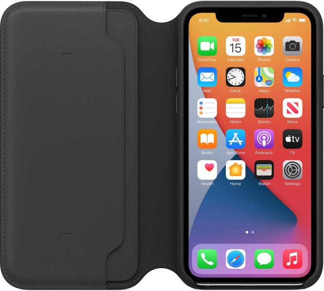 Husa telefon Iphone 11 Pro, Apple, Leather Folio, MX062ZM/A, Black  (MX062ZM/A)