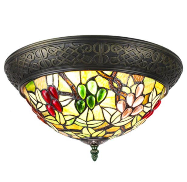 Clayre & Eef Lustra sticla polirasina multicolora Tiffany 38x20 cm  (5LL-6260) (Lampa de perete, plafoniera, candelabru) - Preturi