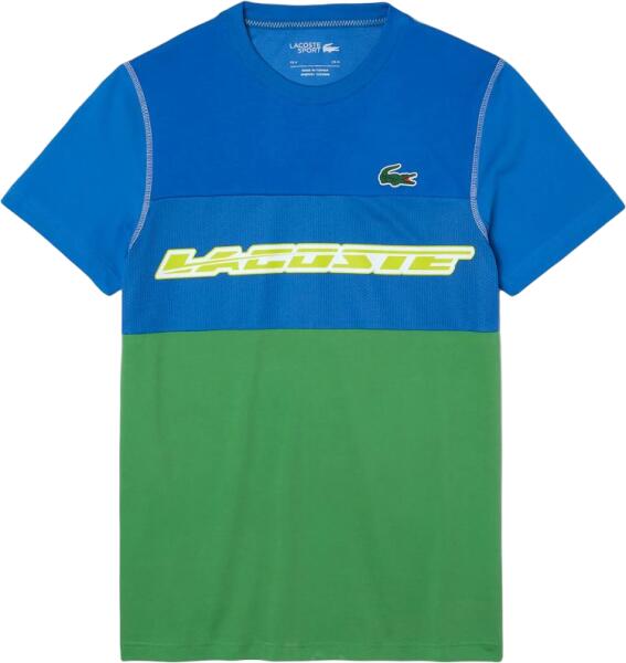 Lacoste Tricouri bărbați "Lacoste SPORT x Daniil Medvedev Jersey T-Shirt -  blue/green/yellow (Tricou barbati) - Preturi