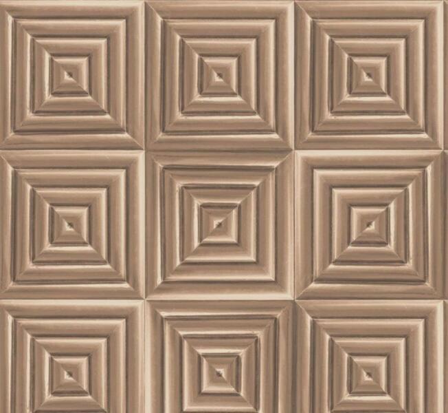 Ugepa Hexagone L44605 geometrikus 3D stilizált görög minta bronz barna  tapéta (L44605)