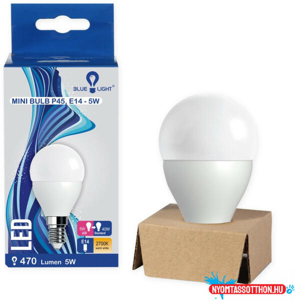 Led 5W E14 gömb 470lm 2700k Blue Light (LEDBL867) - nyomtassotthon