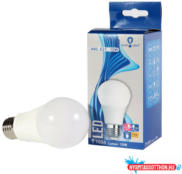 Led 10W A60, E27 1055 lm 2700k Blue Light (LEDBL854) - nyomtassotthon