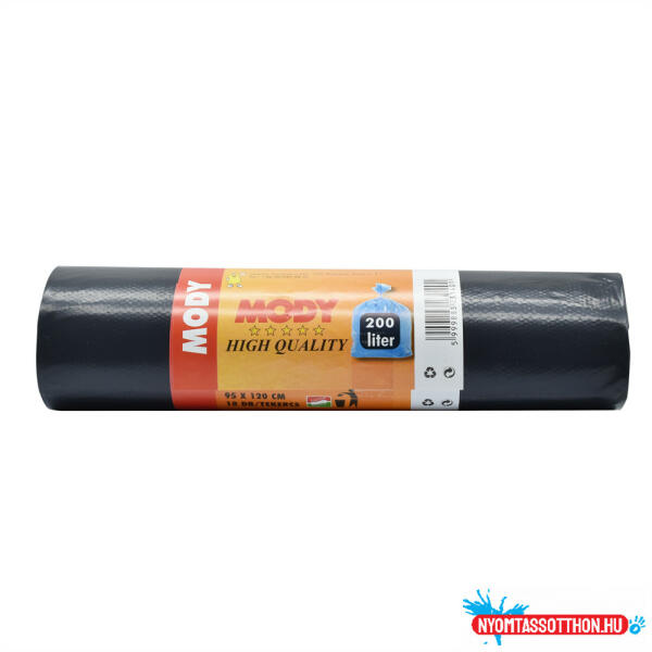 Szemeteszsák 200 liter 95 x 120 cm 10 db/tekercs Extra fekete (41611) - nyomtassotthon