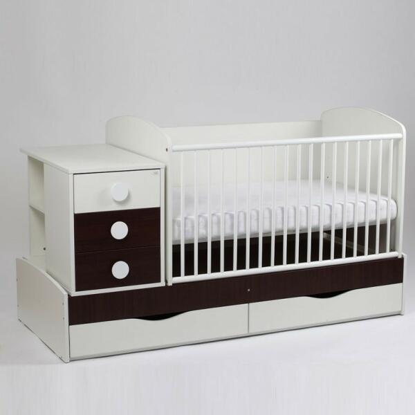 Bebe Design Patut copii transformabil Silence Alb-Wenge Bebe Design -  caruciorcopii - 1 690,00 RON (Pat pentru bebelusi) - Preturi