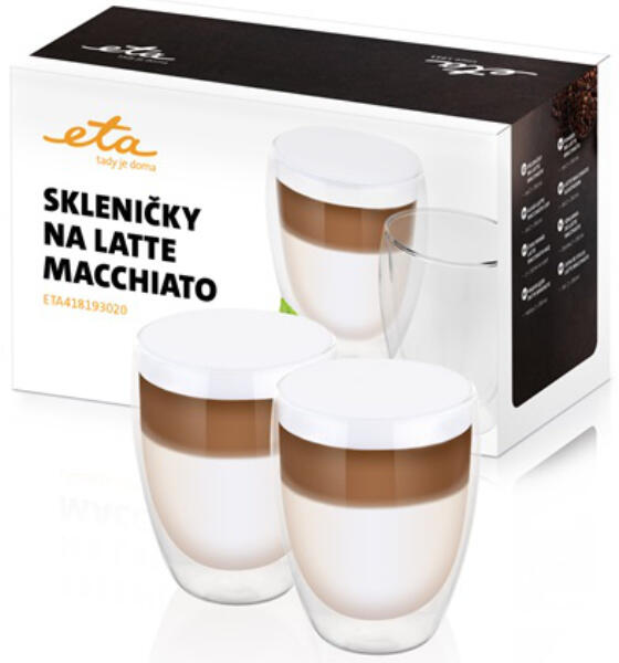 Vásárlás: ETA 418193020 Latte Macchiato pohár 2 db 350 ml Pohár árak  összehasonlítása, 418193020LatteMacchiatopohár2db350ml boltok