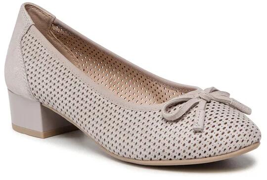 Caprice Pantofi dama eleganti, piele naturala nabuc, 22500-28-250, bej ( Pantofi cu toc, pumps) - Preturi
