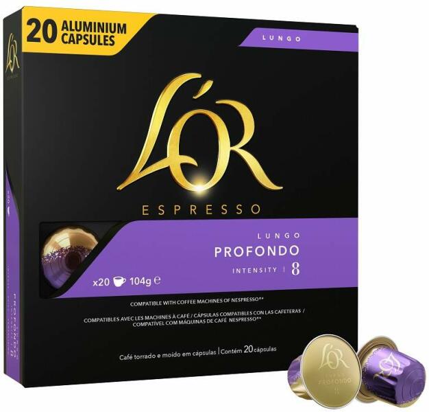 Vásárlás: L'OR Nespresso - L'Or Lungo Profondo alumínium kapszula 20 adag  Kávégép kapszula, kávépárna árak összehasonlítása, Nespresso L Or Lungo  Profondo alumínium kapszula 20 adag boltok