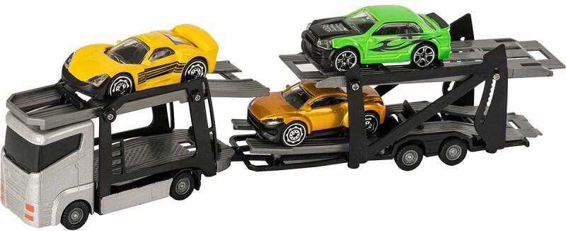 Hti Engine Transporter HTI Set Camion transportator cu masinute Teamsterz, Gri (Masinute ...