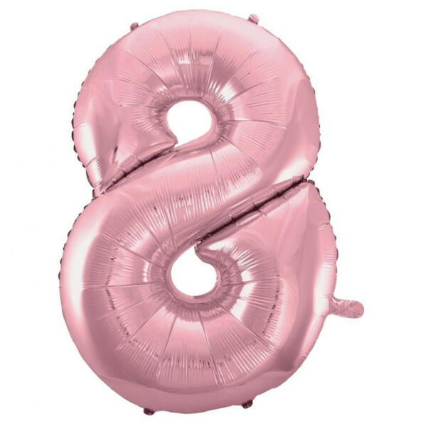 Light Pink, Rózsaszín 8-as szám fólia lufi 92 cm (MLG109351) - kidsfashion