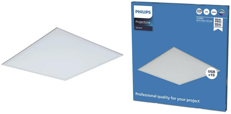 Vásárlás: Philips ProjectLine süllyesztett LED panel 62x62cm 36W 4000K  3200lm IP20 OC UGR< 19 (911401865184) Fali- és mennyezeti lámpa, csillár  árak összehasonlítása, ProjectLine süllyesztett LED panel 62 x 62 cm 36 W