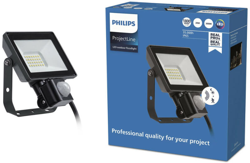Vásárlás: Philips ProjectLine Floodlight mozgásérzékelős LED reflektor 20W  3000K 1800lm IP65 (911401862584) Kültéri lámpa árak összehasonlítása,  ProjectLine Floodlight mozgásérzékelős LED reflektor 20 W 3000 K 1800 lm IP  65 911401862584 boltok