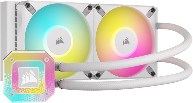PC用ファン・クーラー CORSAIR iCUE H100i ELITE CAPELLIX 240mm iCUE H100i ELITE CAPELLIX Liquid CPU Cooler — White