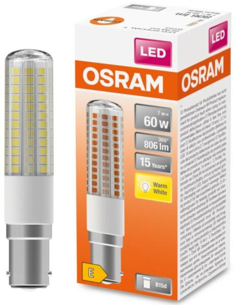 Vásárlás: OSRAM B15d T Slim LED Special 7W 806lm 2700K melegfehér 320° -  60W izzó helyett (4058075606968) LED izzó árak összehasonlítása, B 15 d T  Slim LED Special 7 W 806 lm