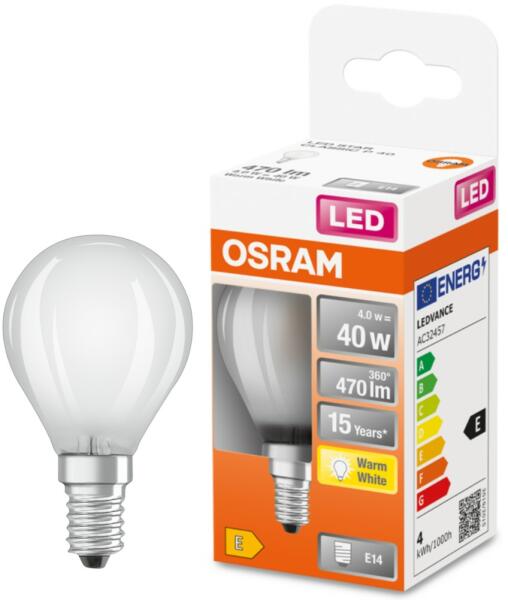 Vásárlás: OSRAM E14 LED Star kisgömb 4W 470lm 2700K melegfehér 300° - 40W  izzó helyett (4058075436480) LED izzó árak összehasonlítása, E 14 LED Star  kisgömb 4 W 470 lm 2700 K melegfehér 300 40 W izzó helyett 4058075436480  boltok