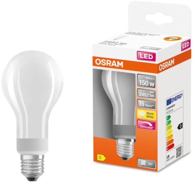E27 LED SStar 18W 2452lm 2700K melegfehér, szabályozható 330° - 150W izzó helyett (4058075437326)