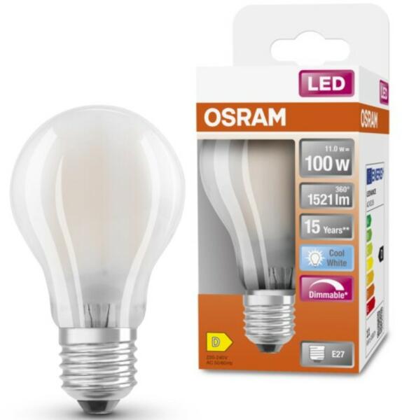 E27 LED SStar 11W 1521lm 4000K hidegfehér, szabályozható 320° - 100W izzó helyett (4058075434707)
