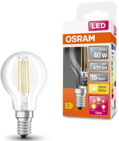 Vásárlás: OSRAM E14 LED Star+ kisgömb 4W 470lm 2700K melegfehér,  szabályozható 320° - 40W izzó helyett (4058075434448) LED izzó árak  összehasonlítása, E 14 LED Star kisgömb 4 W 470 lm 2700 K melegfehér  szabályozható 320 40 W izzó helyett 4058075434448 ...