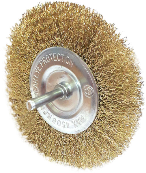 Drótkorong csapos körkefe 100 mm-es acél szálak réz bevonat 100x6mm (DK-CSKK-100)