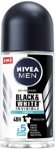 Men Black & White Invisible Fresh 48h roll-on 50 ml