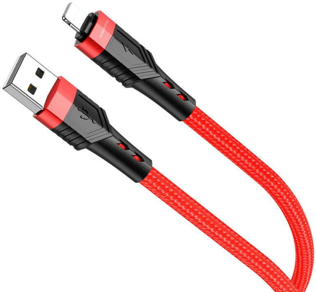 BOROFONE Cablu Date si Incarcare USB la Lightning Borofone BU35 Influence,  1.2 m, 2.4A, Rosu (cab/da/us/bor/bu35/12/24/ro) - pcone (Cablu, conector) -  Preturi