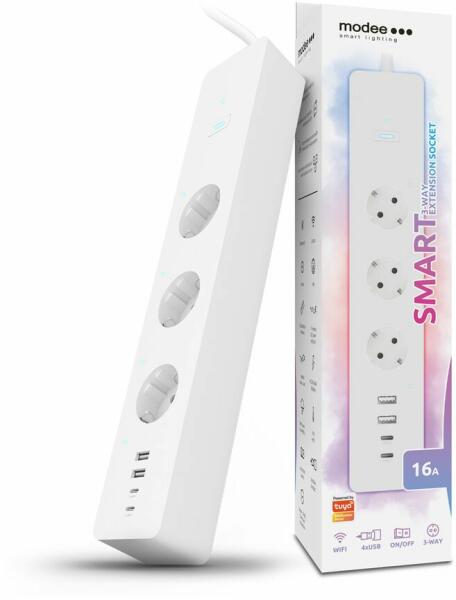 Smart 3 Plug + 4 USB 1,5 m Switch (MSC-SC3W1,5M1,5)