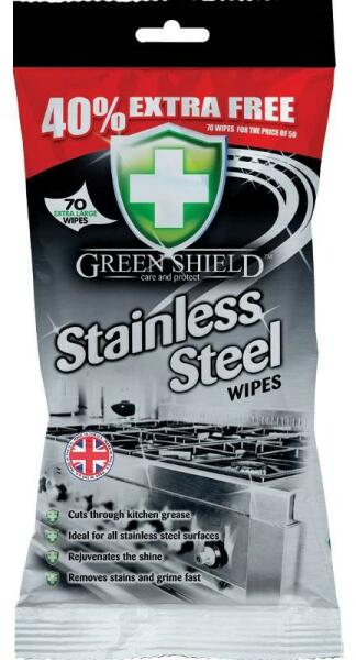 Green Shield Rozsdamentes acél felülettisztító kendő 70 lapos