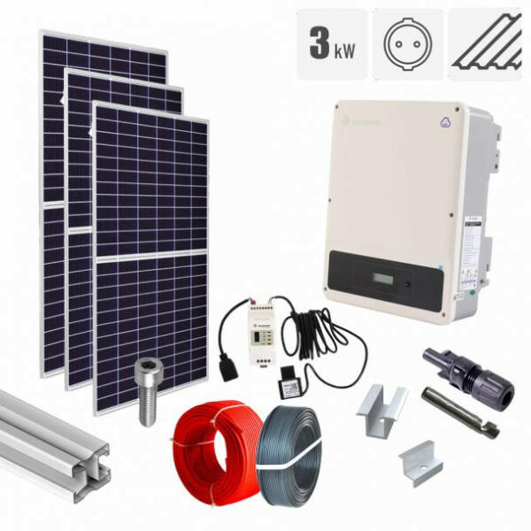 Canadian Solar Kit fotovoltaic 3.32 kW on grid, panouri Canadian Solar,  invertor monofazat GoodWe, tigla metalica (KIT-PV-3.32KW-M-CANADIAN-GOODWE-TM)  (Sistem solar) - Preturi