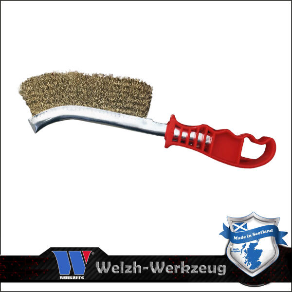 Drótkefe Féknyereg tisztító kefe - sárgaréz bevonattal 260 mm Welzh (831-1-WW)