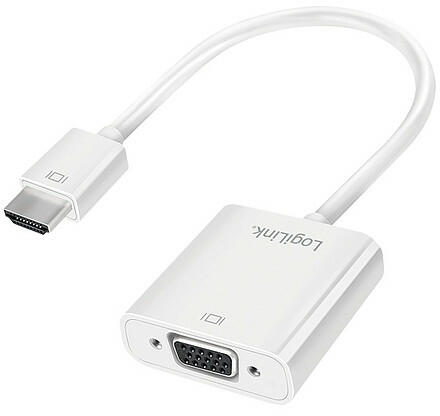 HDMI kábeladapter, A/M - VGA/F + 3, 5 mm + USB, 1080p, fehér, 0, 15 m  (CV0150)