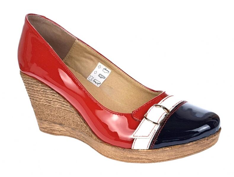 Rovi Design Pantofi dama piele naturala lacuita cu platforme de 7 cm -  PTEABLAR - ciucaleti (Pantof dama) - Preturi