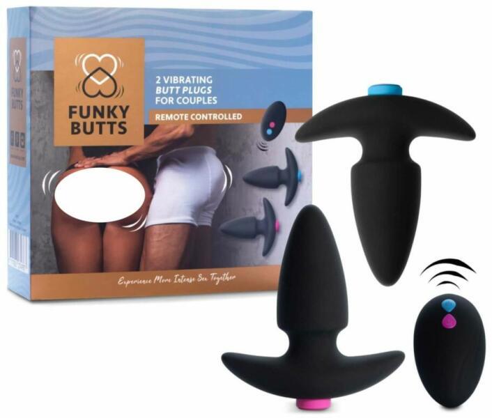 FunkyButts Remote Controlled Butt Plug Set for Couples
