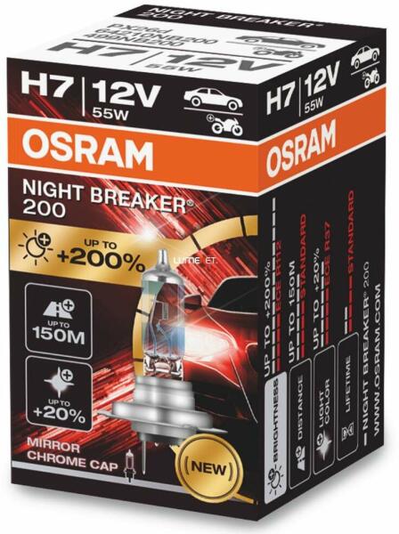 Vásárlás: OSRAM NIGHT BREAKER 200 H7 55W 12V (64210NB200) Autó izzó árak  összehasonlítása, NIGHT BREAKER 200 H 7 55 W 12 V 64210 NB 200 boltok