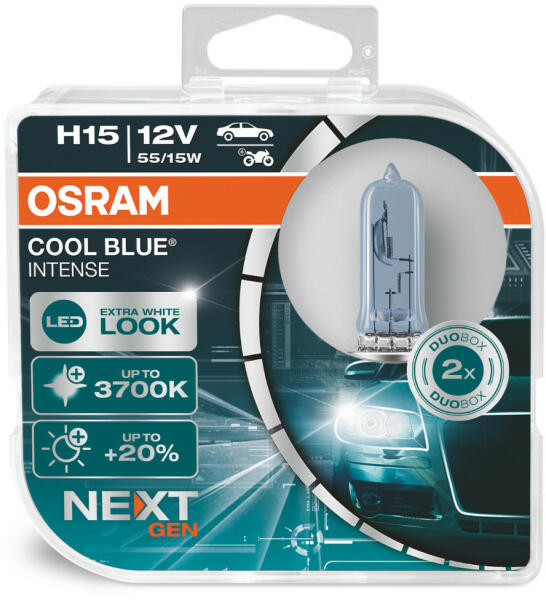 OSRAM COOL BLUE INTENSE (NEXT GEN) H15 55/15W 12V 2x (64176CBN-HCB