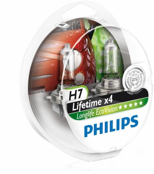 Philips LongLife EcoVision H7 2x (12972LLECOS2) (Bec auto) - Preturi