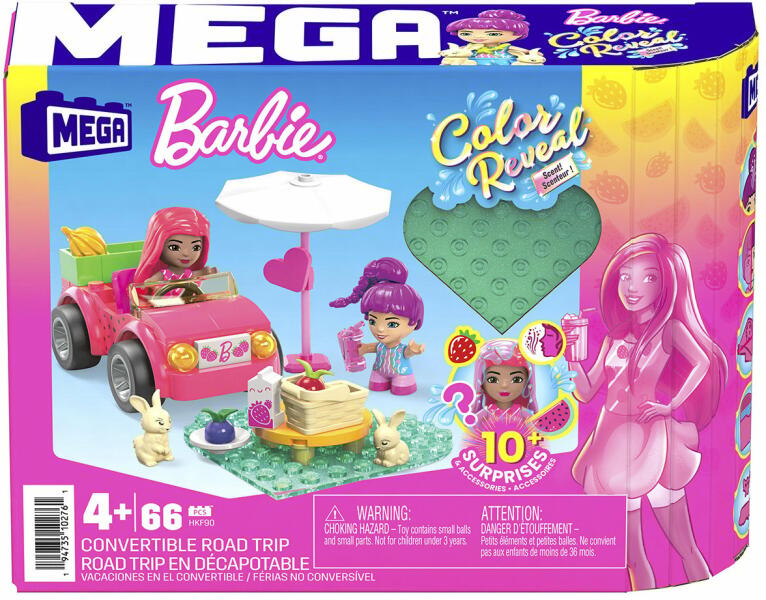 Mega Bloks Set de joaca cu mini papusi surpriza, Mega Bloks, Barbie Color  Reveal, Road Trip, HKF90 (Papusa) - Preturi