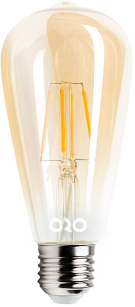 ORO-E27-ST64-FL-AMBER-4W-WW FILAMENT, A+, 360lm, 2200K (ORO04027) (ORO04027)