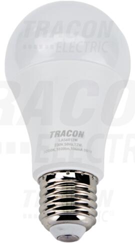 Gömb burájú LED fényforrás SAMSUNG chippel 230V, 50Hz, 12W, 3000K, E27, 1160 lm, 200°, A60, SAMSUNG chip, EEI=F (LAS6012W)