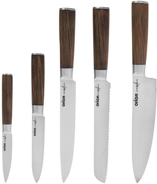5 db-os rozsdamentes acél konyhai késkészlet WOODEN (831149)