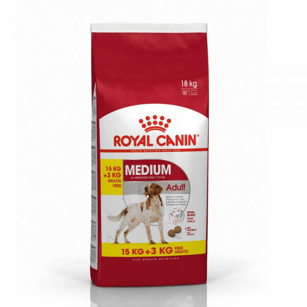 Royal Canin Medium Adult 15 Kg Plus 3 Kg Gratis (Hrana pentru