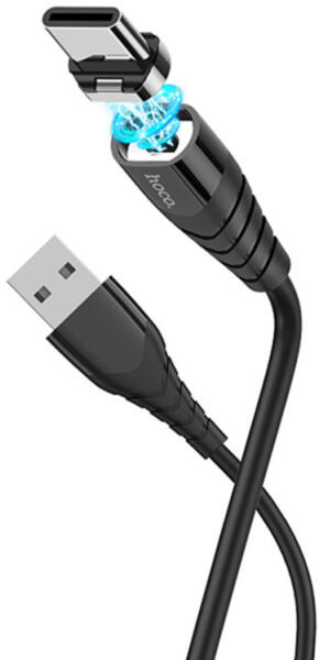 hoco. Cablu de date - Magnetic Conector, USB A la USB Type C, 12W, 3A, 1.2m  (X63 Racer) HOCO - Black (Cablu, conector) - Preturi