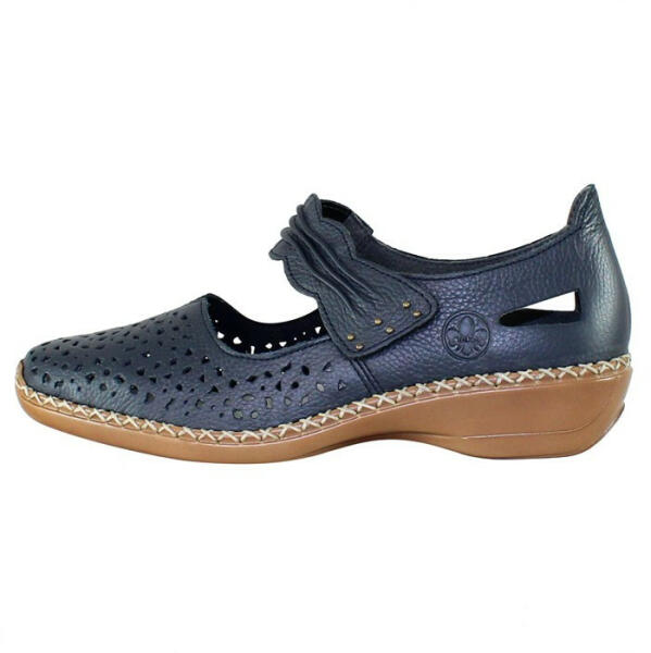 RIEKER Pantofi dama, Rieker, 41399-14-Albastru-Inchis, casual, piele  naturala, cu talpa joasa, albastru inchis (Marime: 37) (Pantof dama) -  Preturi