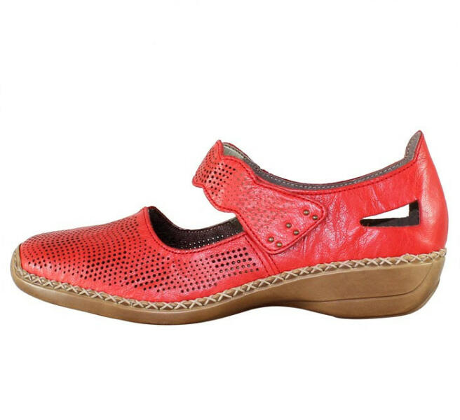 RIEKER Pantofi dama, Rieker, 413G6-33-Rosu, casual, piele naturala, cu  talpa joasa, rosu (Marime: 37) (Pantof dama) - Preturi