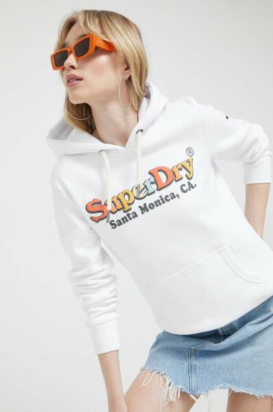 Vásárlás: Superdry felső fehér, női, nyomott mintás, kapucnis - fehér XS Női  pulóver árak összehasonlítása, felső fehér női nyomott mintás kapucnis  fehér XS boltok