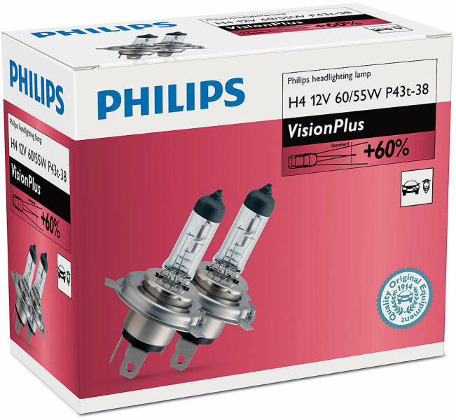 VisionPlus H4 60/55W 12V 2x (12342VPC2)