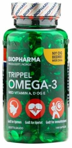 Vásárlás: Biopharma Trippel Omega 3 - Biopharma - 144 kapszula  Táplálékkiegészítő árak összehasonlítása, Trippel Omega 3 Biopharma 144  kapszula boltok